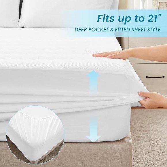 Queen Size Waterproof Bamboo Mattress Protector - Picture 4 of 8